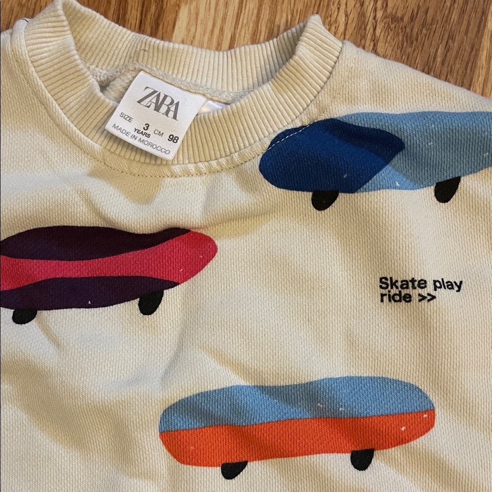 Zara Kids Multicolor Skateboard Sweatshirt - Picture 2 of 3